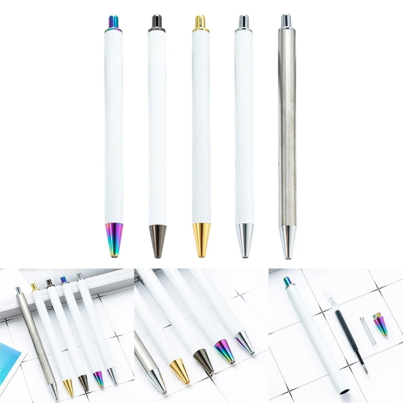 

6Pcs Retractable Ballpoint Pen for Heat Transfer, Sublimation Pen Blank