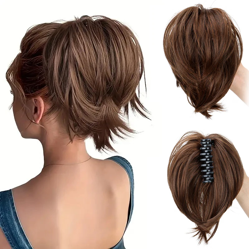 

Synthetic Fake Hair Bun Short Curly Band Hairpiece Scrunchie Scrunchy Wrap Messy Piece Elastic Chignon for Women
