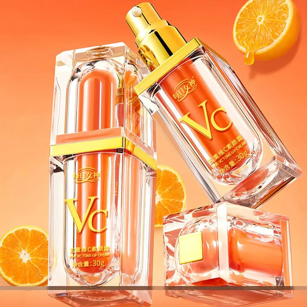 New 5 Vitamin C Tone Up Cream Vitamin C BB Cream Hydrating Conceal Lazy Pores Waterlight Makeup Face Moisturizer Concealer Q9Y1