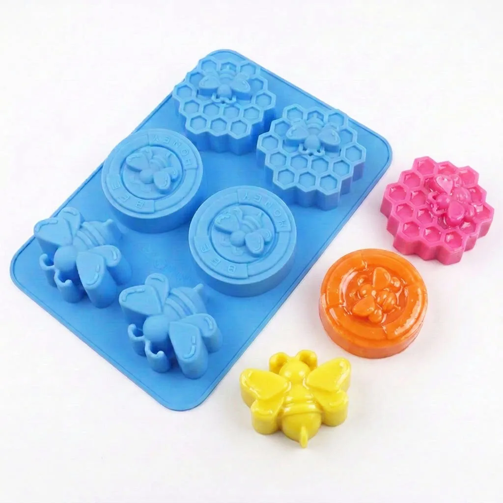 6-Cavity Silicone Honeycomb Bee Hive Mould for DIY Handmade Soap Candle Resin Crafting Handmade Molds for Crafting