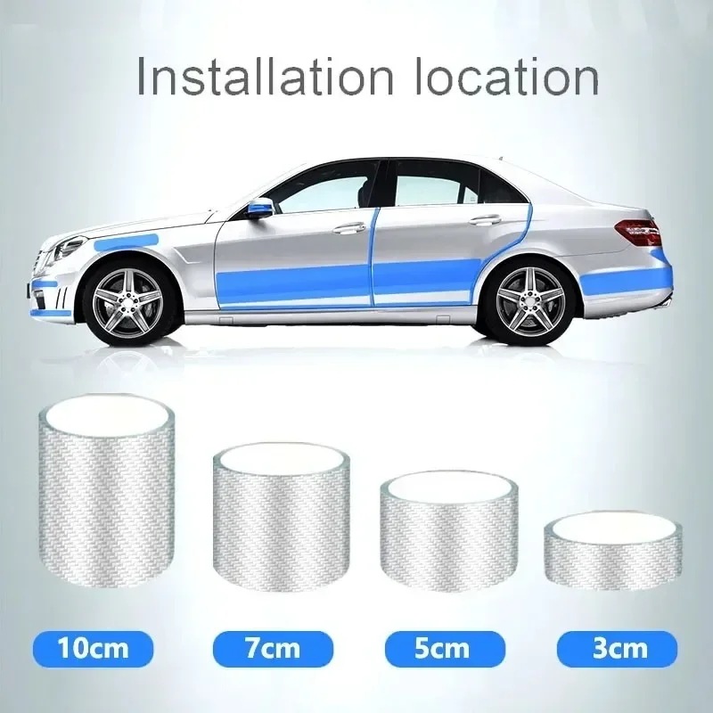 Matte Carbon Fiber DIY Car Sticker Door Edge Transparent Paste Film Anti Scratch Auto Trunk Sill Scuff Waterproof Protector Film