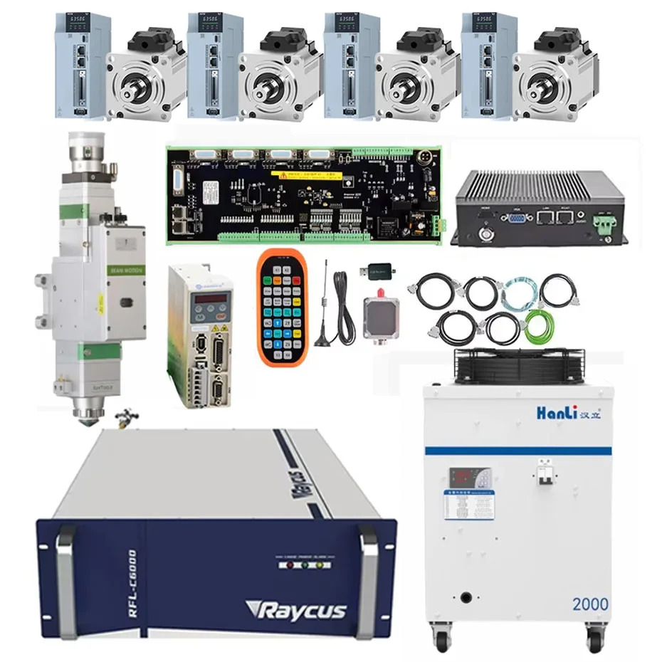 Raytools laser source 1500W 2000W/3000W/6000W fiber laser system XC3000S laser cutting head BM110 chiller Hechuan servo motor
