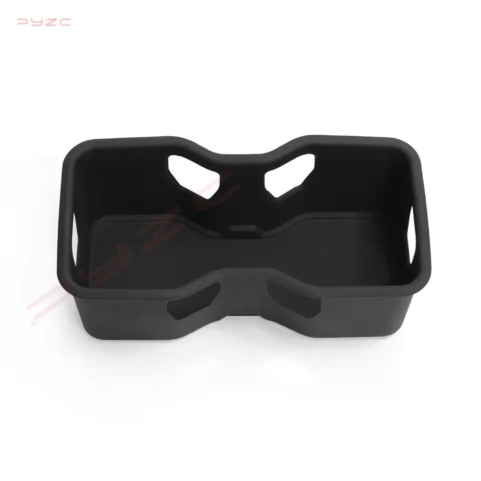 For RIVIAN R1T R1S Second Row Cup Holder Storage Box Shock-Absorbing Central Armrest Cup Tray Car Interior Accessories Black