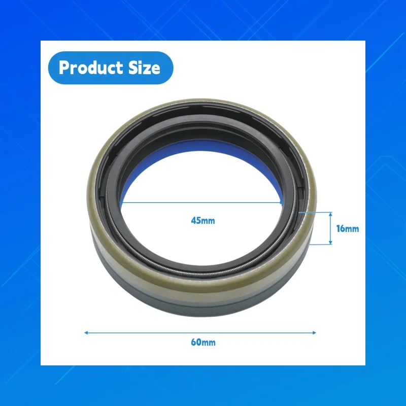 

Size: 45×60×16 mm.DMHUl NBR+PU high-quality agricultural machinery oil seals,Suitable for JBC: 322E/6901 and Correct 12014977B