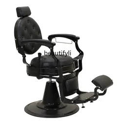 Oil head barber chair barber shop hair salon special reclining rotating retro barber salon