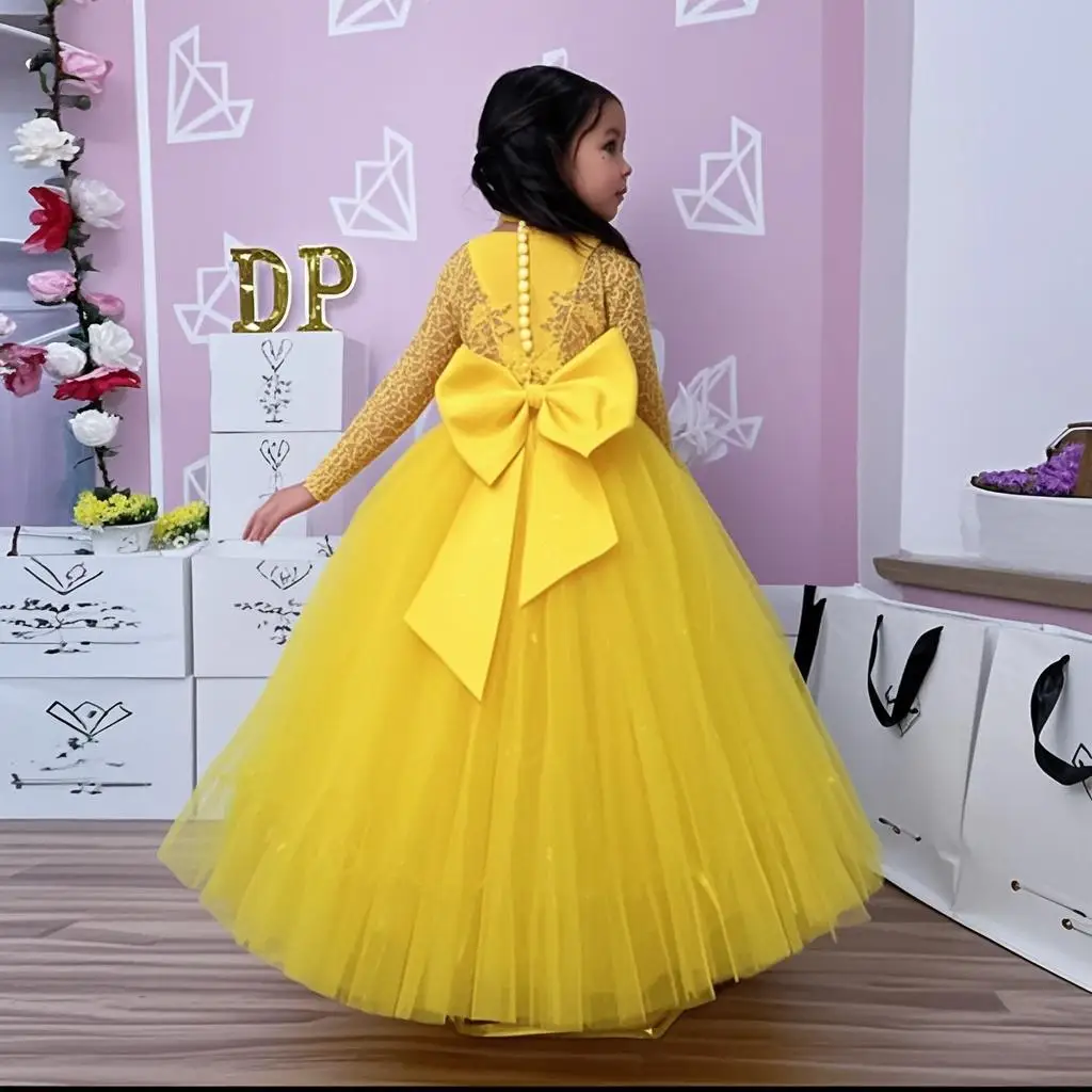 robes-de-demoiselle-d'honneur-jaunes-personnalisees-pour-mariage-avec-appliques-dorees-en-tulle-manches-longues-bouffantes-pour-enfants-pour-concours-de-beaute-bal-fete-d'anniversaire