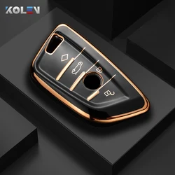 TPU แฟชั่น Kunci Remote Mobil กรณี Shell Fob สำหรับ BMW X1 X3 X5 X6 X7 1 3 5 6 7 Series G20 g30 G11 F15 F16 G01 G02 F48 Keyless