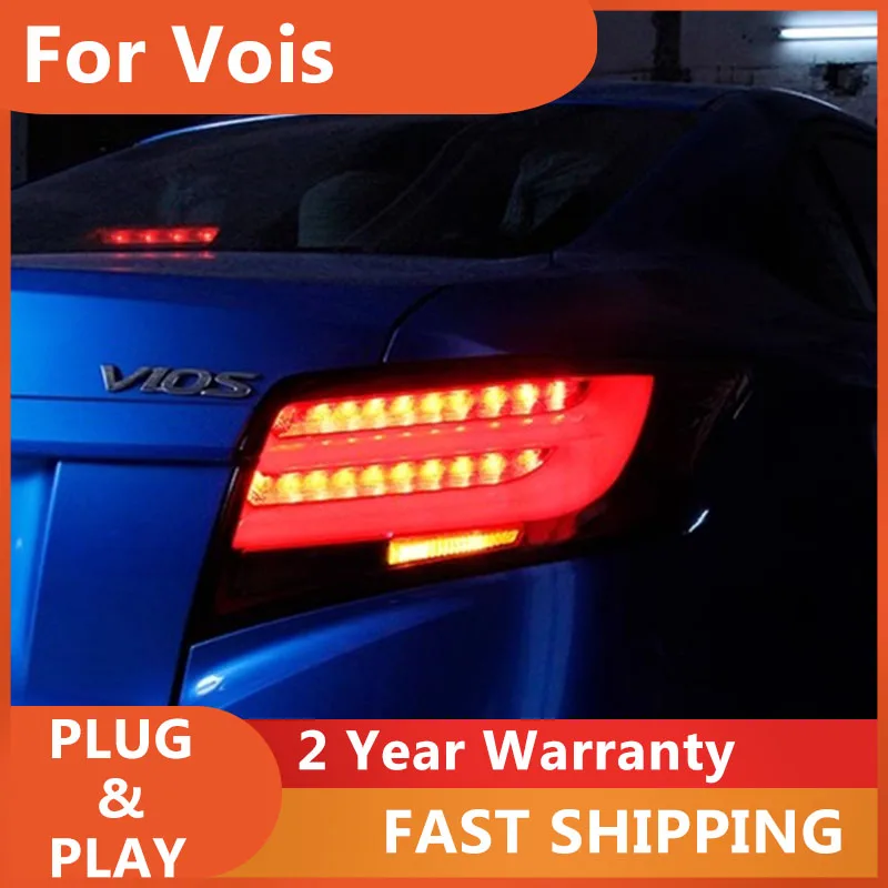 Car Accessories for Toyota Vois Tail Lights 2014-2016 Yaris Sedan Tail Lamp DRL Brake Turn Signal Reverse