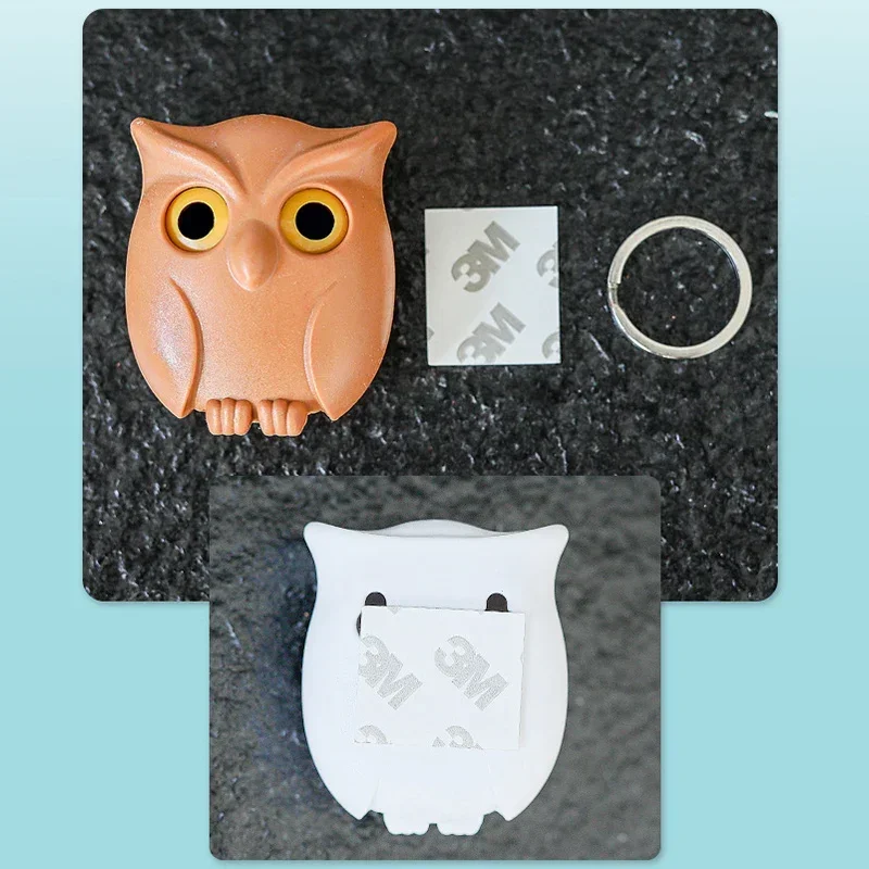 1PCS Magnetic Owl Key Holders Self Adhesive Magnets Hold Keychain Key Hanger Hooks Will Open Eyes Home Wall Decorative Hooks view 6