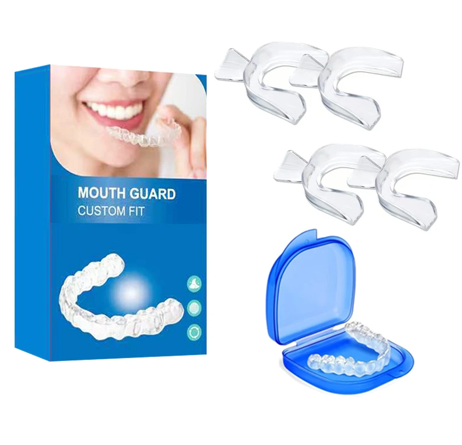 Hot 4PCS Stop Grindin Mundschutz Nachtschutz Gum Shield Mundschale Schleifen Bruxismus Schnarchstopper Schlaf Anti Schnarch Schlafmittel