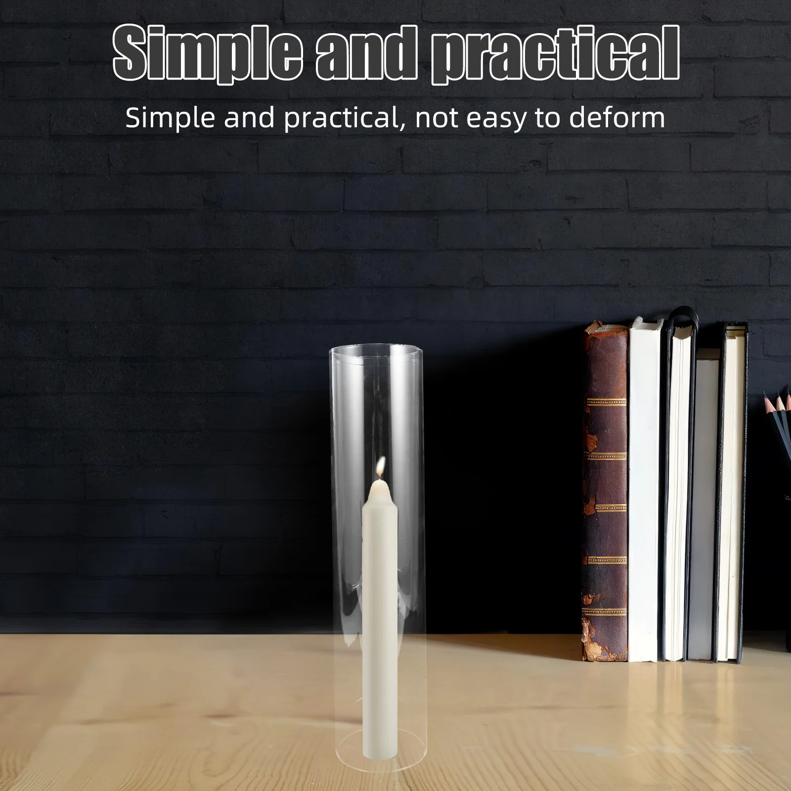 

2Pcs Glass Hurricane Holders Clear Windproof Cylinder Pillar Cover Tall Open Flame Glass Shade for Wedding Party