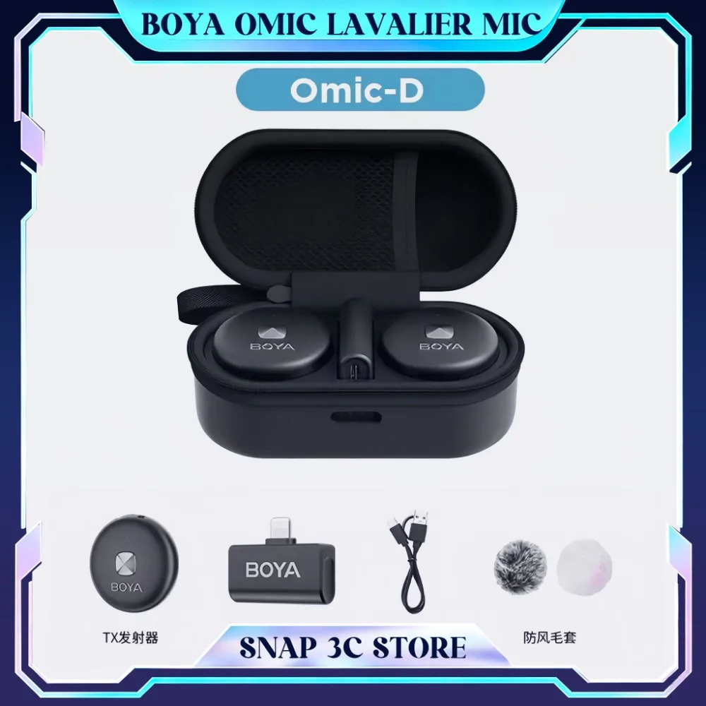 BOYA Omic Wireless Lavalier Mic ENC Noise Canceling Microphone for Android Type-c Smartphone Live Recording Interview Vlog