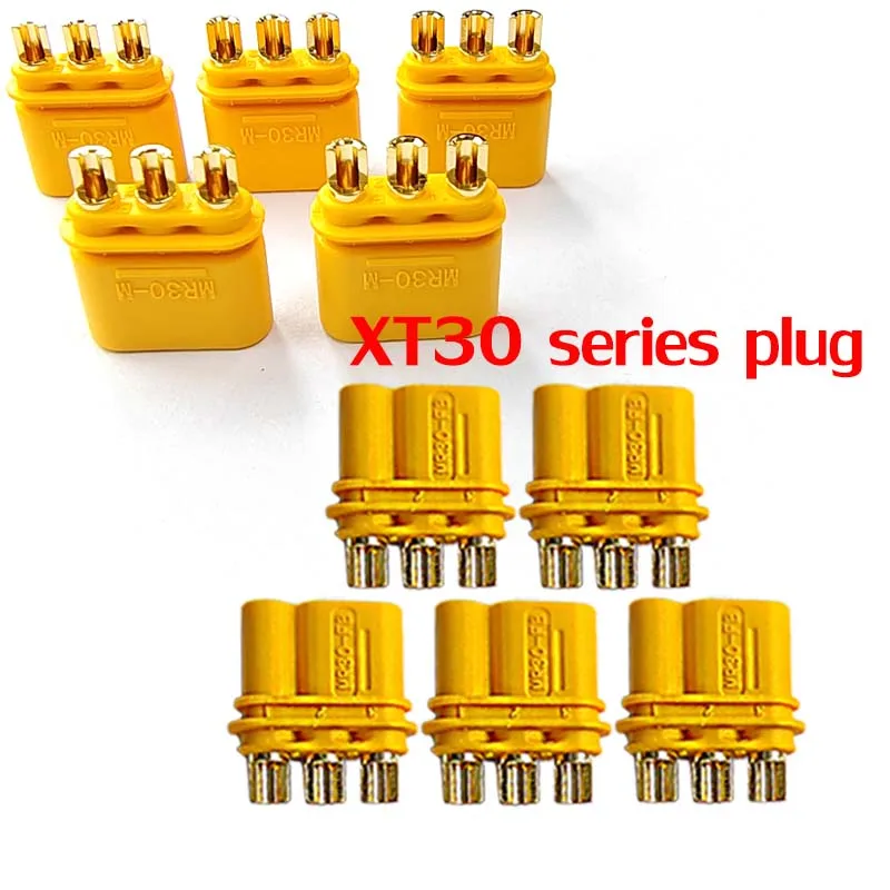 

Amass XT30 XT30U MR30 MR30 PB Male Female Connector plug For RC Lipo Battery drone Accessories 10Pair /50Pair