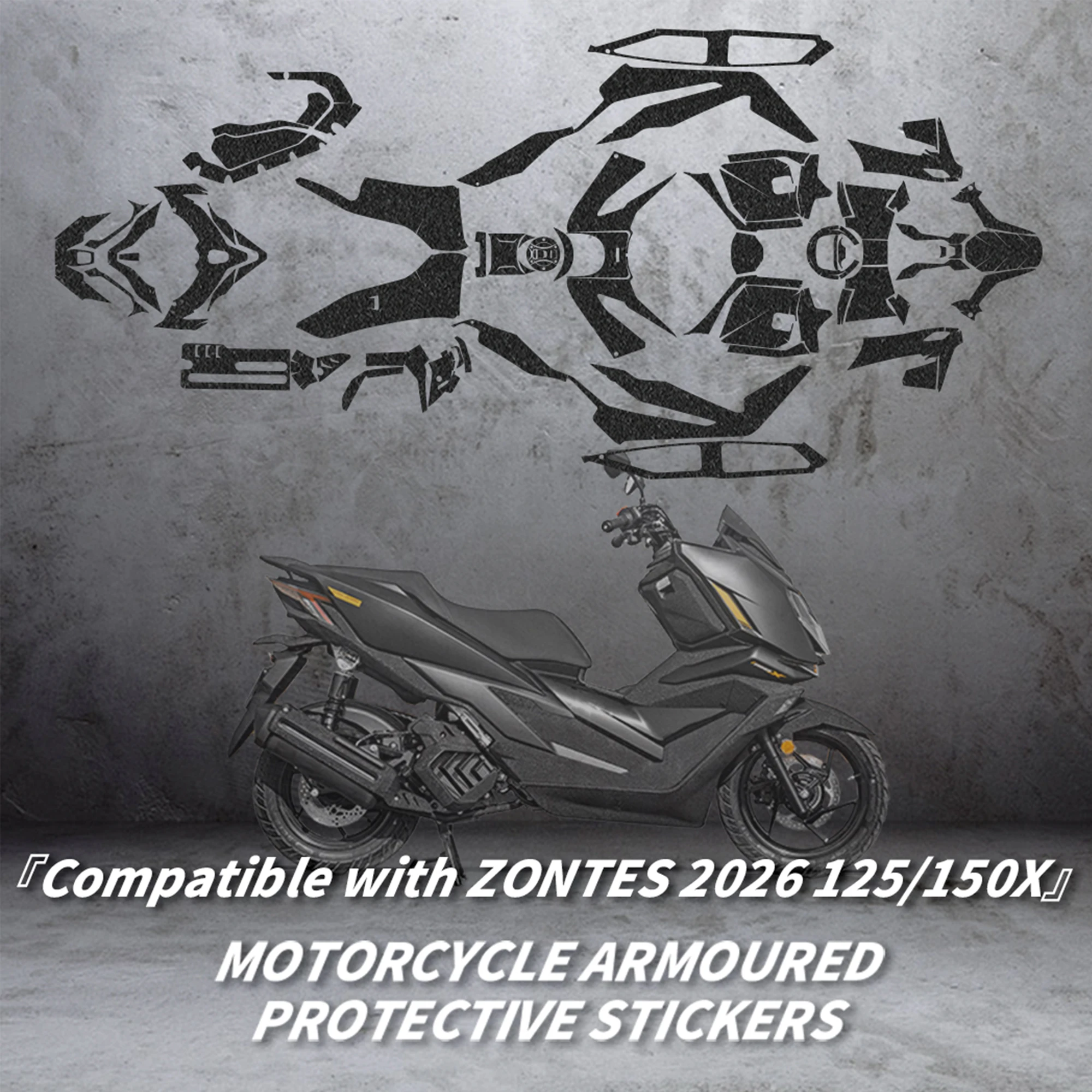 Compatible with ZONTES 125 150X Motorcycle Tank Armor Sticker Decal Fuel Tank Protective Film Anti-scratch Accessories