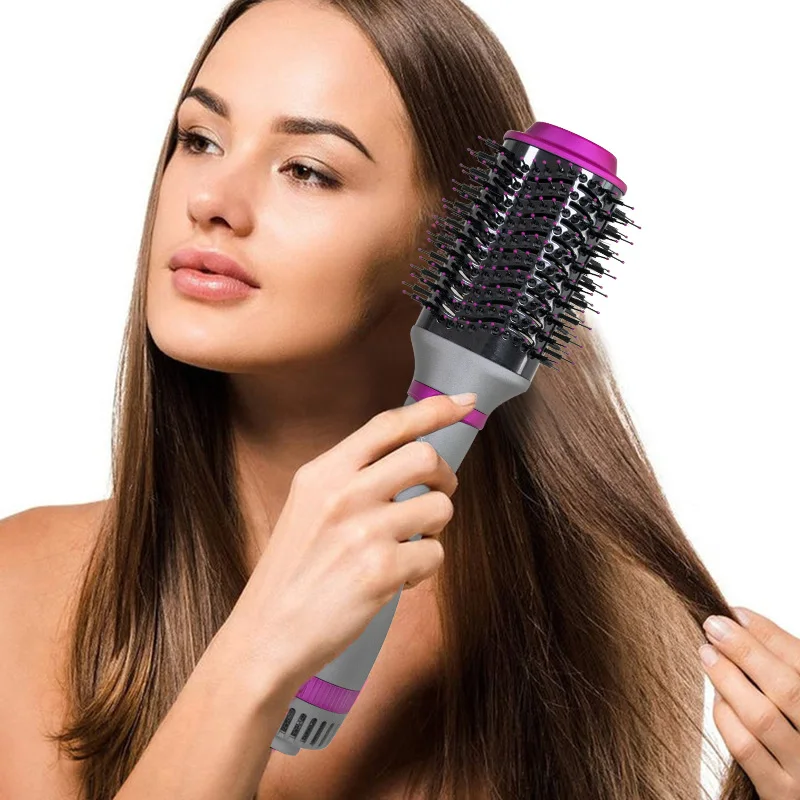 Hot Air Brush Multifunctional Hair Dryer Hair Straightener Curler Comb Replaceable Hair Salon Hair Styler Curler Hair Brush images - 6