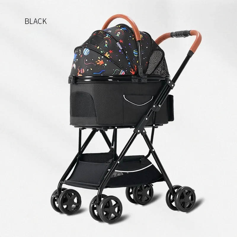 Pet stroller carry on Portable Foldable Pet Trolley Dog Cat Separation Cage out Small Pet Cart trolley dog cart case bag