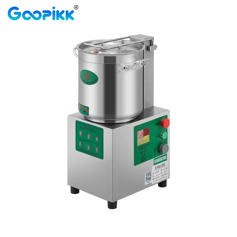 GOOPIKK 6/12/17/21L Food-Grade Stainless Steel Food Processor Chopper Meat Cutter Mixer 110V Vegan Hummus Cutter For Grains Nuts