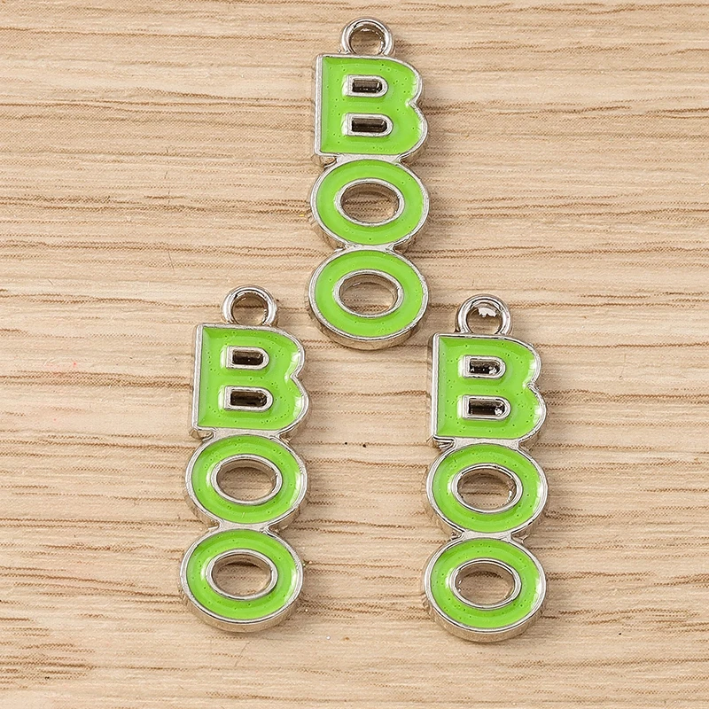 Tusember 10 Stück 6 Farben Niedliche Geister-Halloween-Anhänger für DIY-Schmuckherstellung, Ohrringe, Armbänder, Halsketten-Zubehör – Detail 7