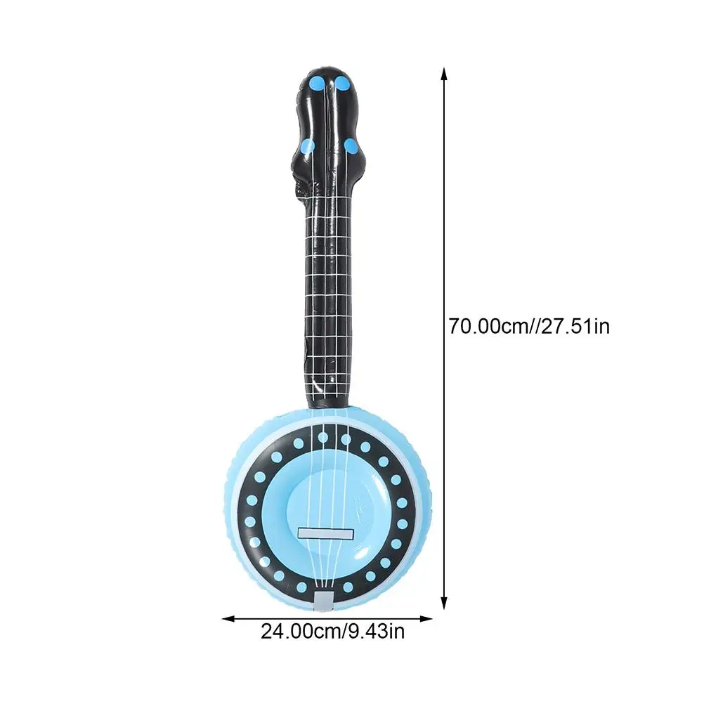2 個インフレータブル楽器子供のおもちゃバンジョースカイブルー PVC パーティー小道具子供ステージ用品知育玩具