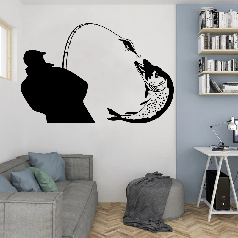 Home Decor Vinyl Wall Decal Waterproof Car Sticker Fishing Hobby Sticker Mural Art Decor Interior Wallpaper Unique Gift 2KN20