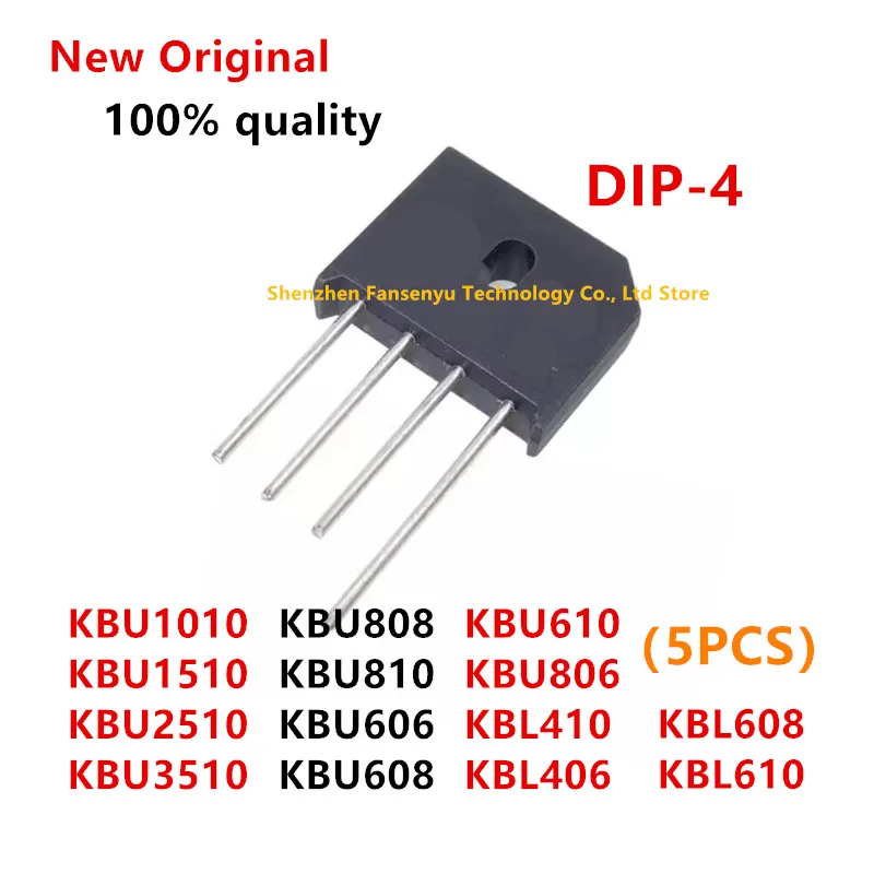 (5piece)100% New KBU1010 KBU1510 KBU808 KBU810 KBU606 KBU608 KBU610 KBU806 KBU2510 KBU3510 KBL410 KBL406 KBL608 KBL610 Chipset