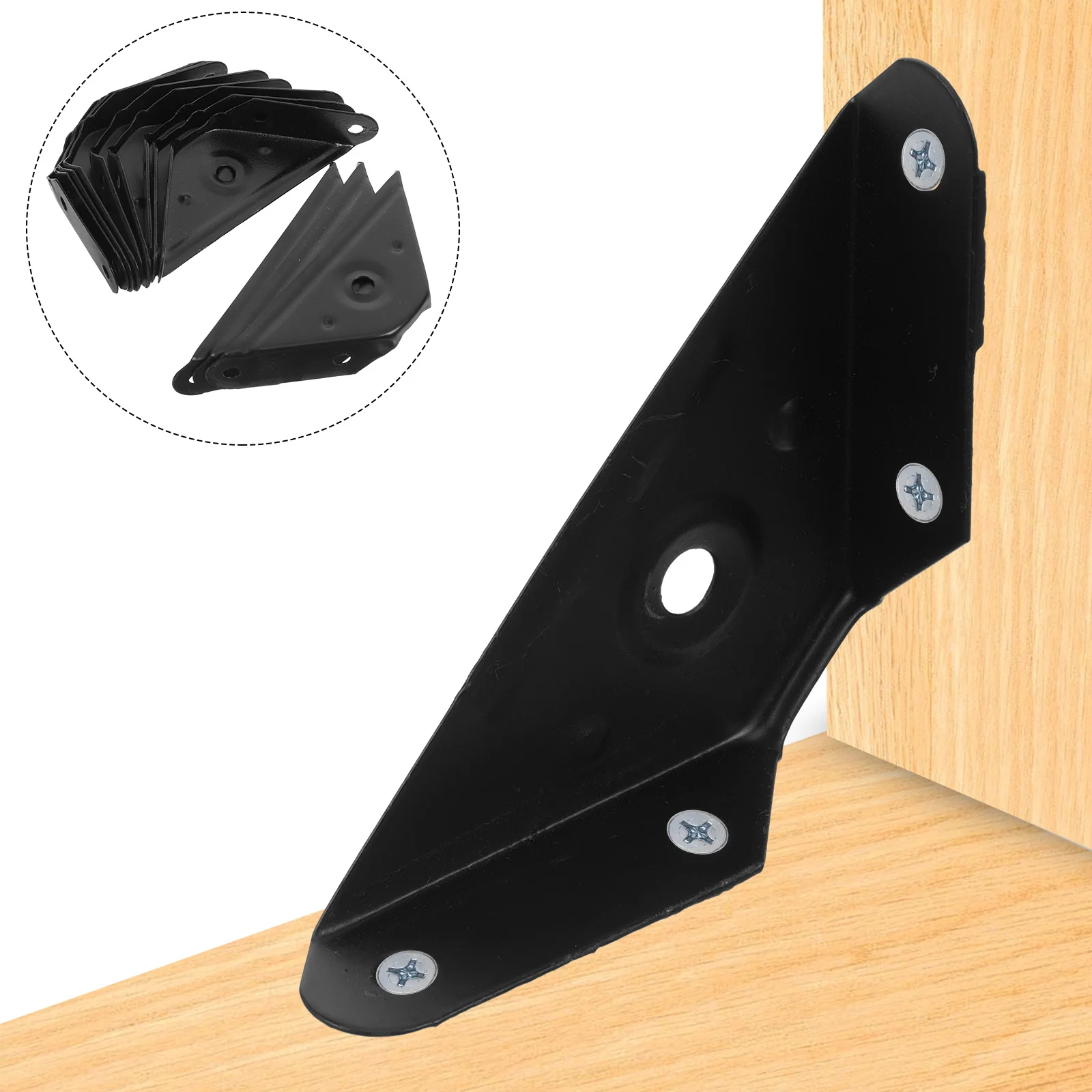 

12pcs Corner Braces Metal Furniture Shelf Bracket Thickened Support Beds Cabinets Shelves Wood Triangle Hardware
