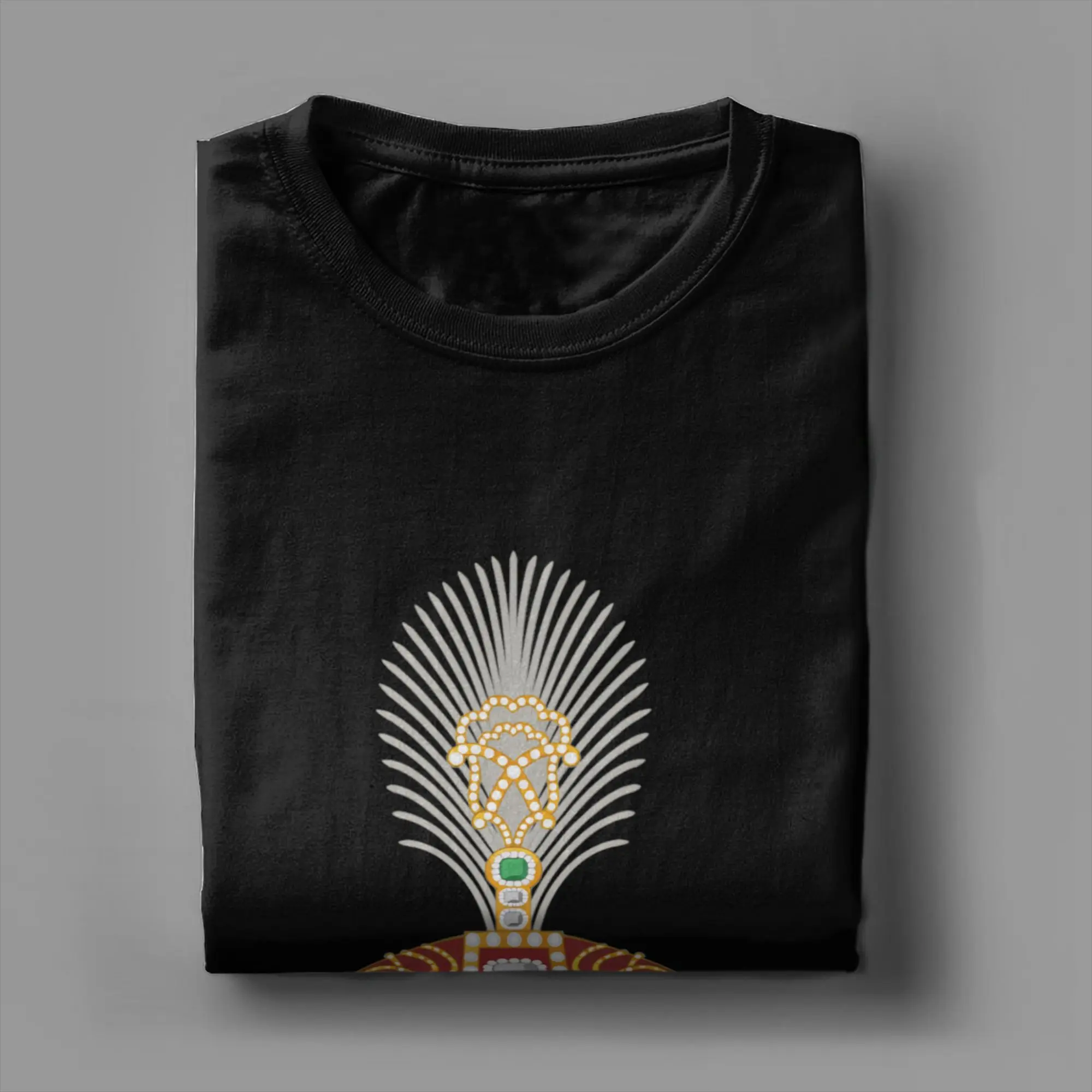Pahlavi Crown of Imperial Iran Men T Shirts  Novelty Tees Short Sleeve Round Collar T-Shirts Cotton Printed Tops