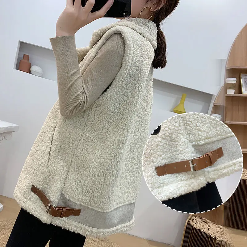 سترات فضفاضة للنساء سترات شتوية بدون أكمام موضة كورية دافئة مريحة ملابس مناسبة للمراهقين تصميم رائع #5