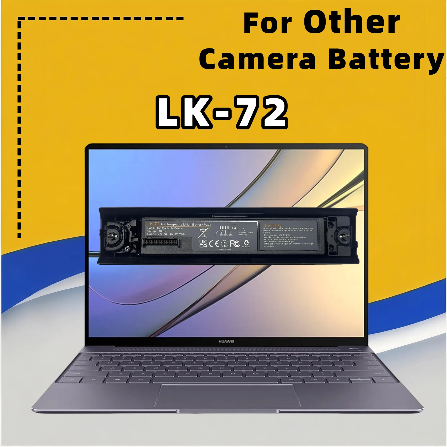 

Аккумуляторная батарея FRLESUI для Canon LK-72, гибридная, с эквивалентной мощностью: 10,8 В, 3500 мАч, совместима с мобильным принтером PIXMA TR150.