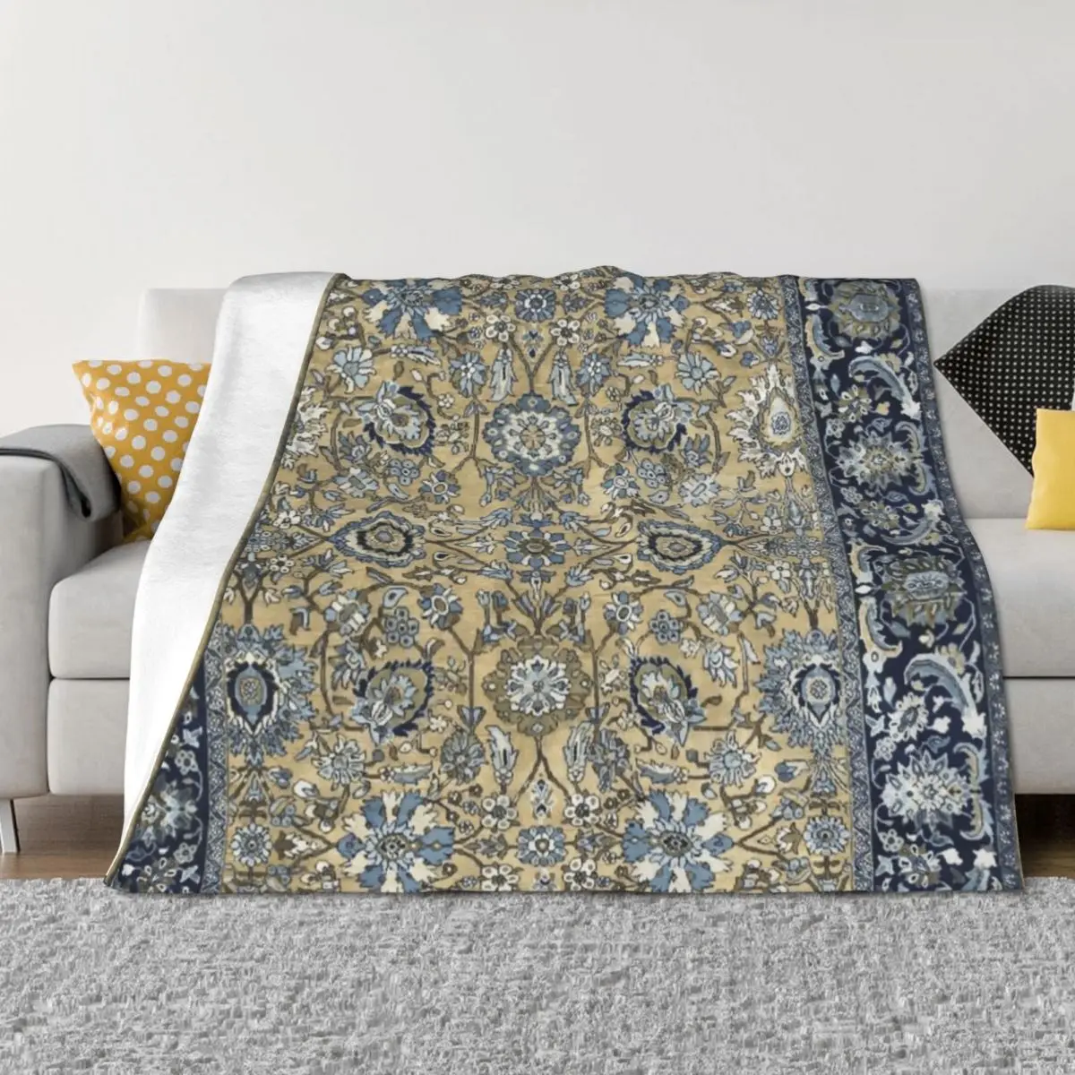

Antique Persian Sultanabad Rug Print Throw Blanket Thin Hair heavy to sleep Blankets