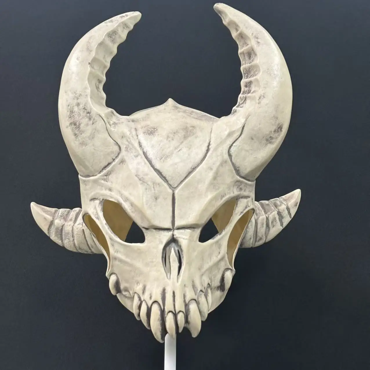 Vintage Demon Horn Skull Mask Cosplay Devil Animal Ox Horn Latex Masks Halloween Carnival Dress Up Party Costumes Props Gifts