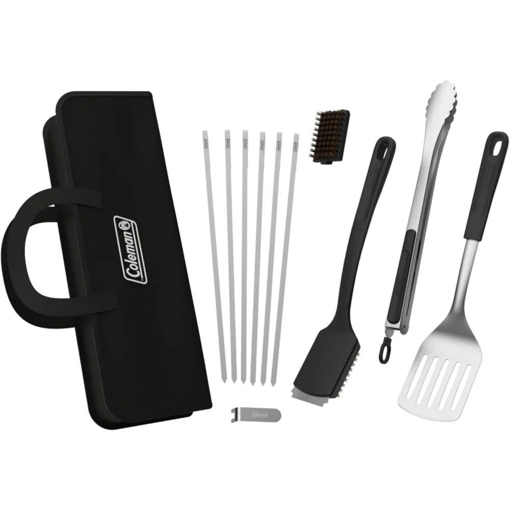 

12-Piece BBQ Grill Tool Kit with Heat Resistant Tools for Smokers, Charcoal, Pellet, Propane Grills and Carrying Case