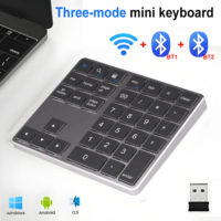 2.4Ghz Wireless+Dual Bluetooth Numeric Keypad K35 Number Pad USB C 300mAh Rechargeable Digital Keyboard for IOS Android Windows