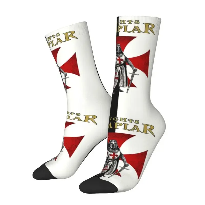 

Y2K Templar Men Women Crew Unisex Fun 3D Printed Crusades Knights Christian Warrior Dress Socks