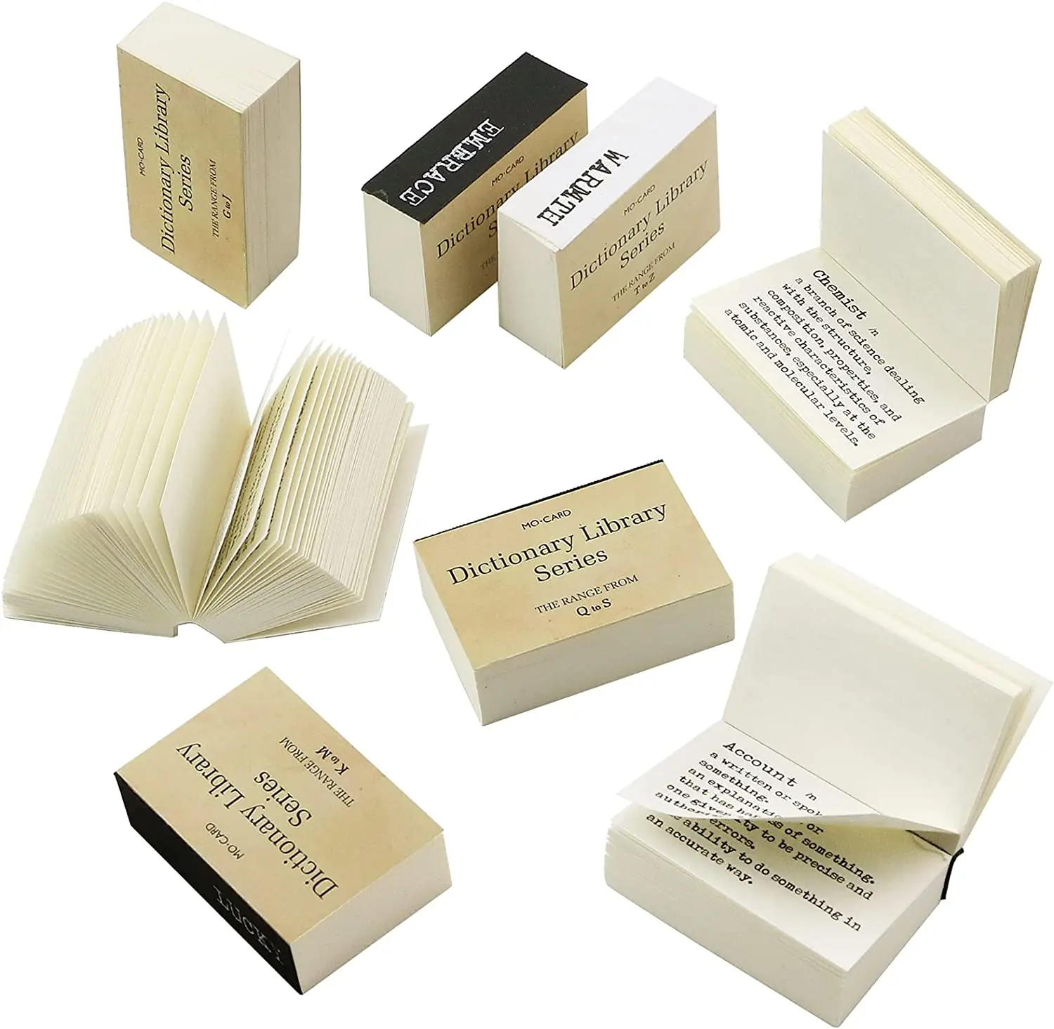 100 Pcs Mini Vintage Tiny Dictionary Decorative Craft Papers for Journal Planners Album Scrapbooking Supplies(from A to Z)