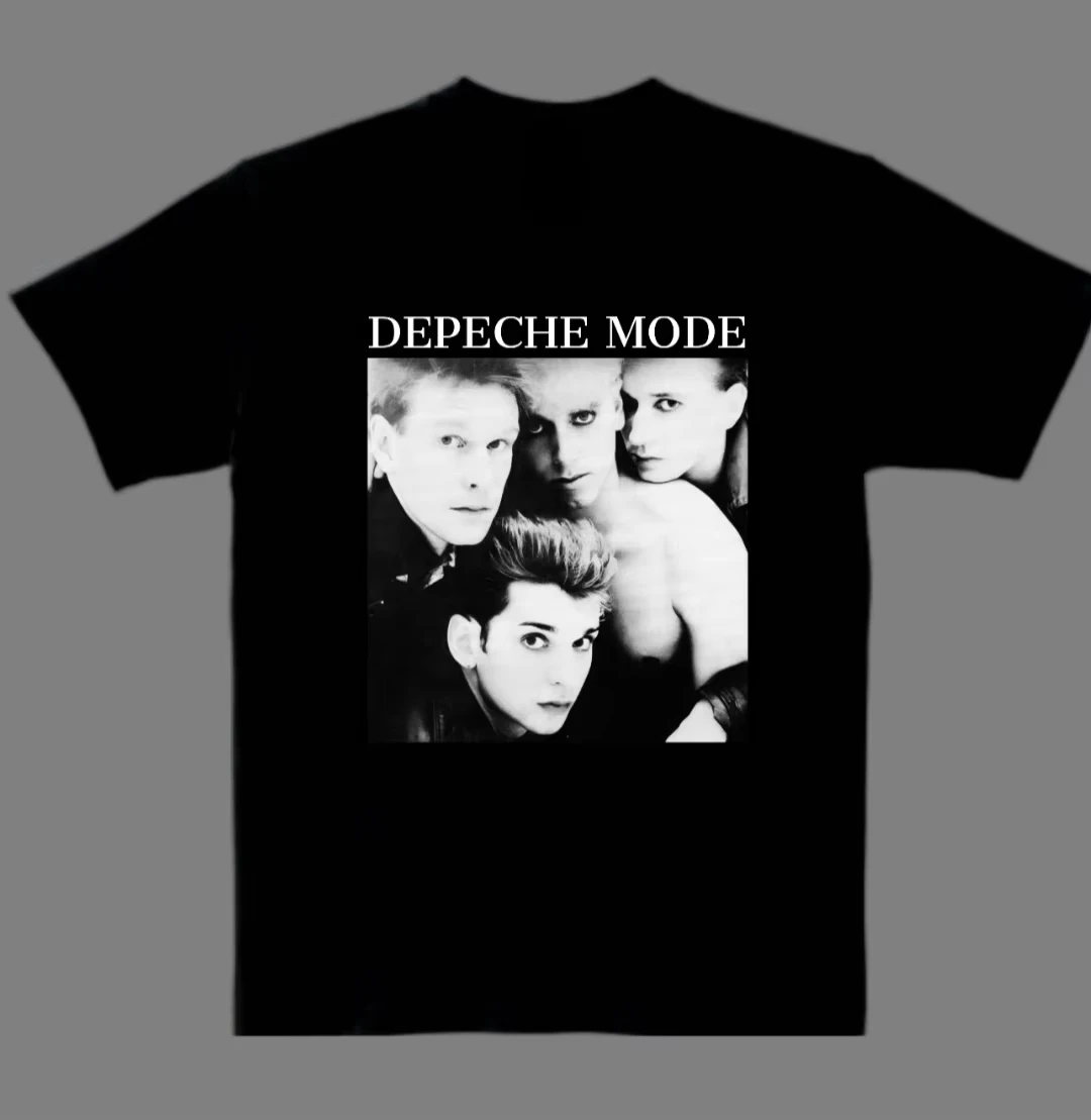 Black Celebration Neon Filter Band Photo Depeche Mode Black Band T-Shirt Cotton Graphic Tee Men Women Summer Streetwear