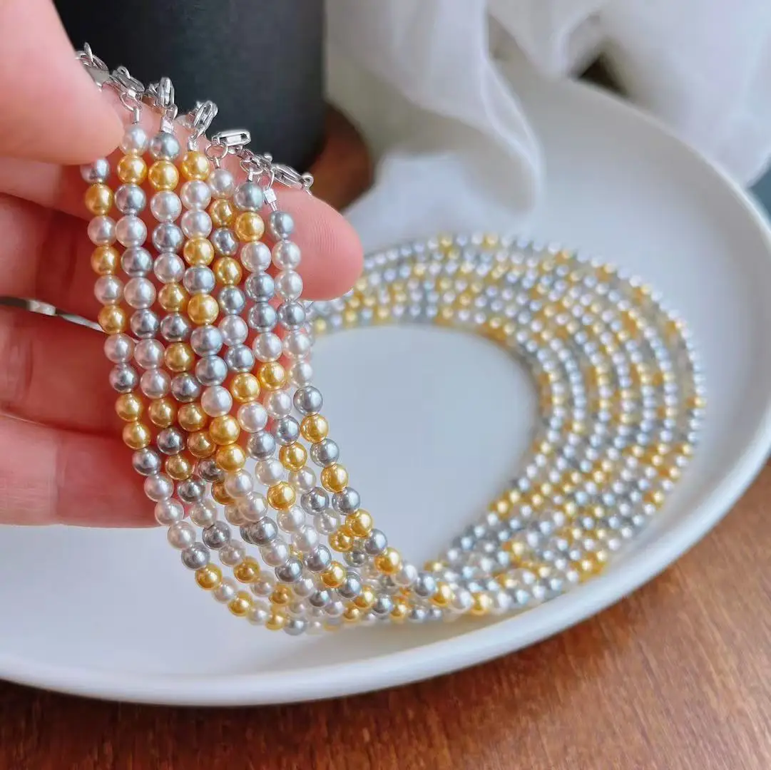 Everyday Elegance: 4mm Multicolor Faux Pearl Choker, Strong Luster Baby Pearl Necklace for Effortless Style