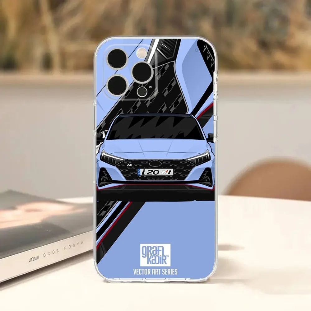 I20N I30N Blue Cars Phone Case For iPhone Apple 15,14,13,12,Mini,11,Pro,Max,Plus,X,XR,XS,8,SE,2020,Plus Transparent Cover