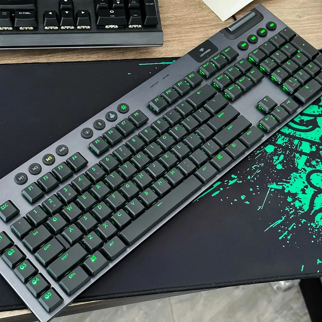 Set lengkap keycaps 109 tombol hitam, kompatibel dengan keyboard gaming mekanis Logitech G813/G815/G913/G915 TKL RGB