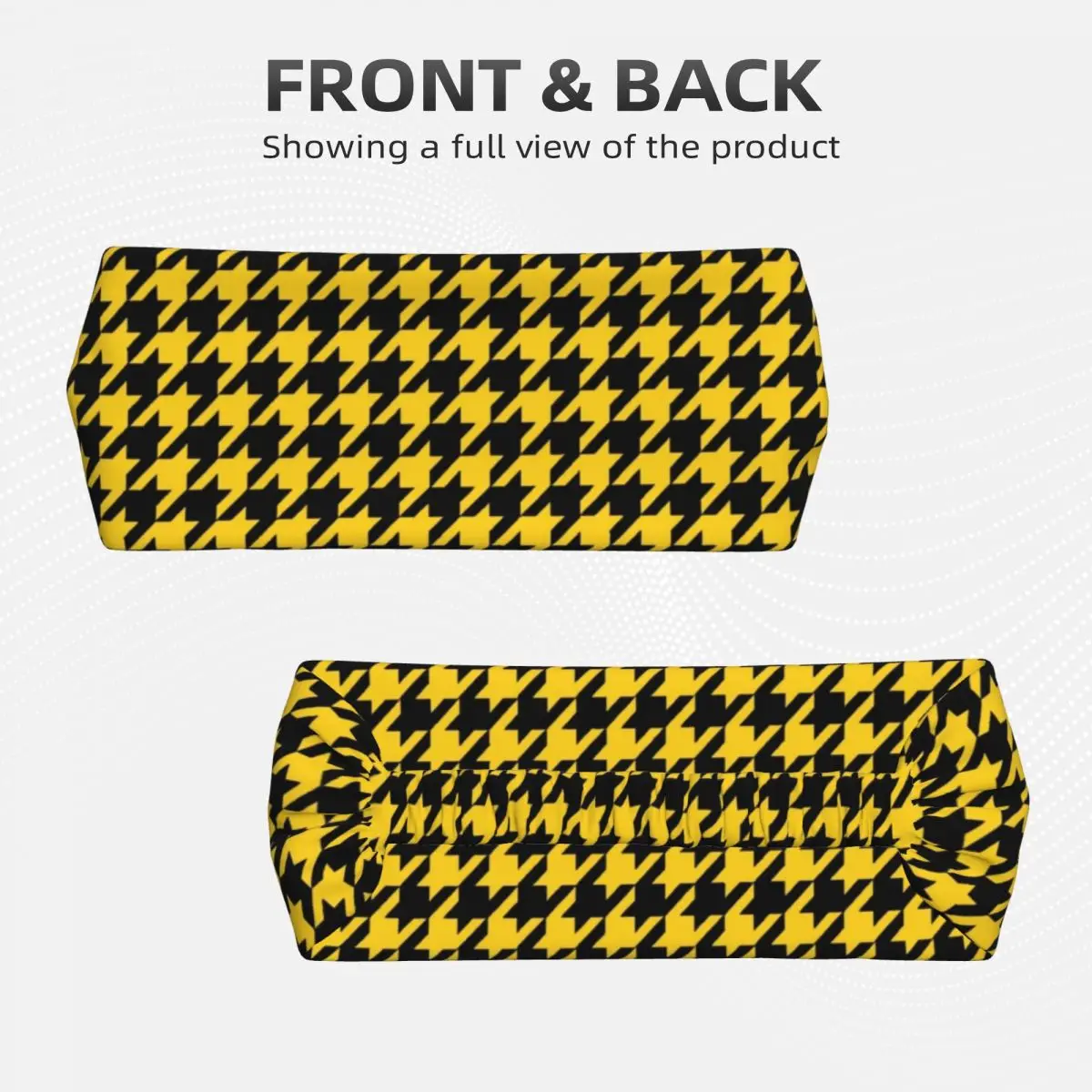 Custom Yellow Houndstooth Athletic Sweatband Women Men Non Slip Absorbent Puppy Tooth Retro Headbands Cycling