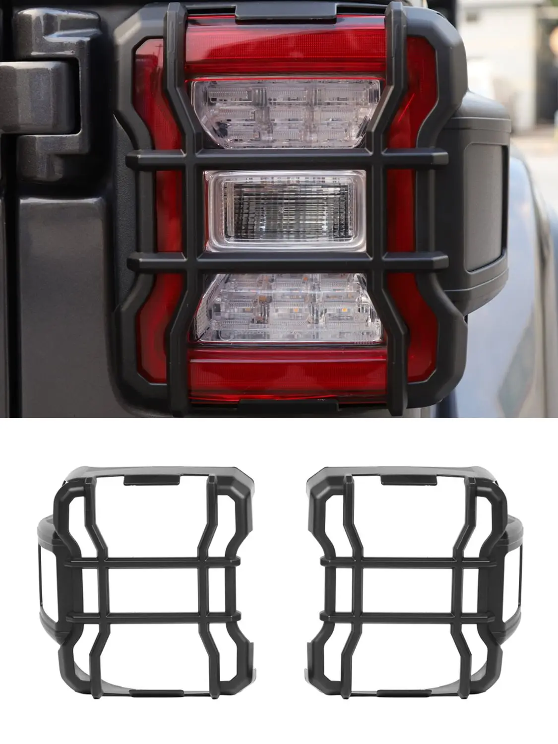 Dla Jeep Wrangler JL 2018 2019 2020 2021 2022 2023 pasuje do źródła światła LED (nie dla Jeep JT) Akcesoria do dekoracji tylnych świateł samochodowych — zdjęcie 2