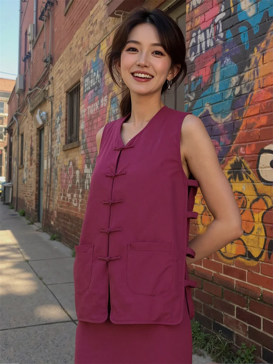 

Женские жилетки: летний топ с вырезами, на пуговицах, из легкого дышащего хлопка и льна, натуральный, элегантный, однотонный, с круглым вырезом, без рукавов