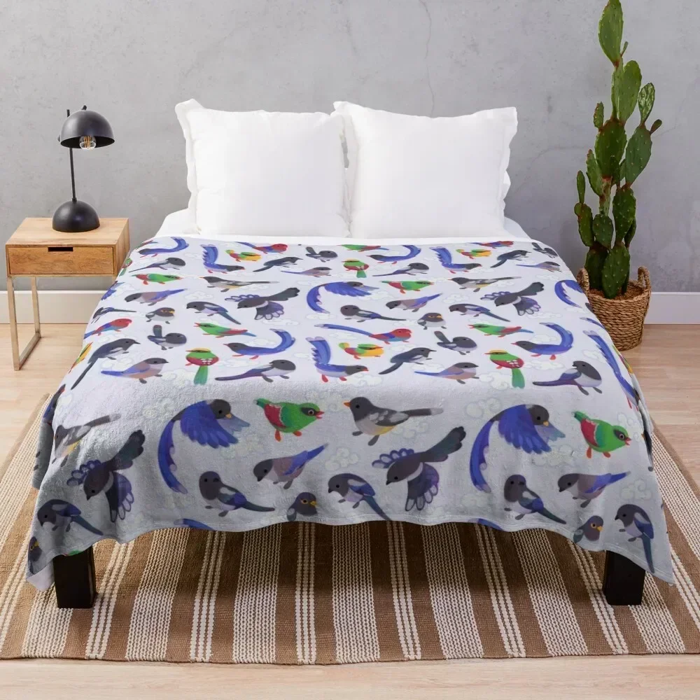 

Magpie Throw Blanket Faux Fur Soft Warm Blanket for Bed