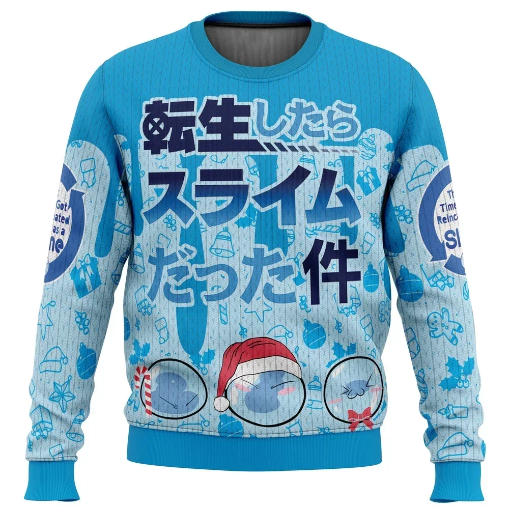 Slimy Christmas That Time I Got Reincarnated As A Slime Christmas  Gift Santa Claus Pullover Men 3D Sweatshirt And Top