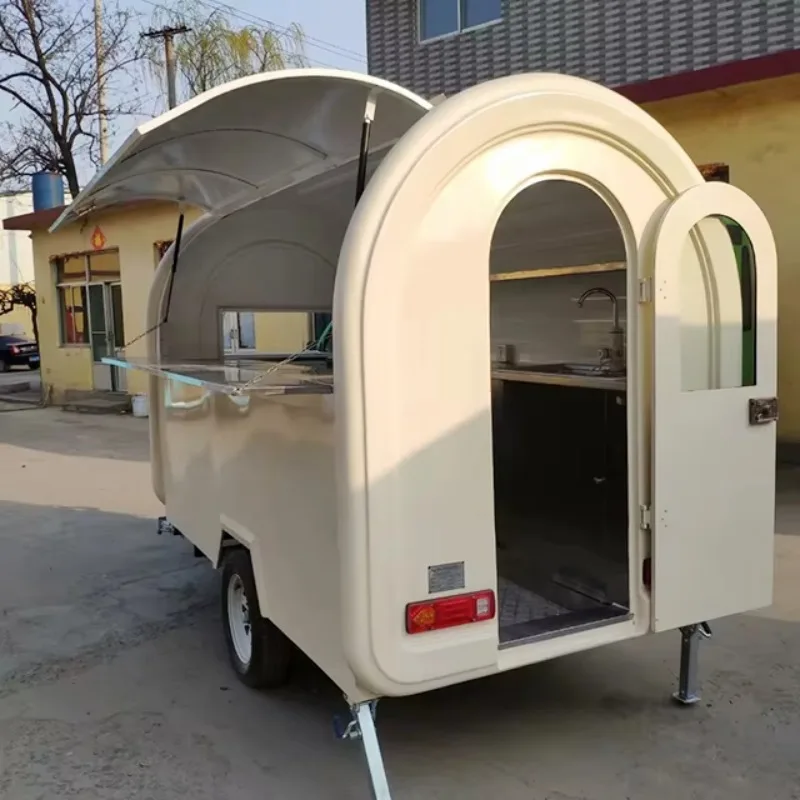 Customized Mobile Round Bar Trailers Commercial Club Trailer Mobile Barbecue Fast Food Truck Food Trailer Carts