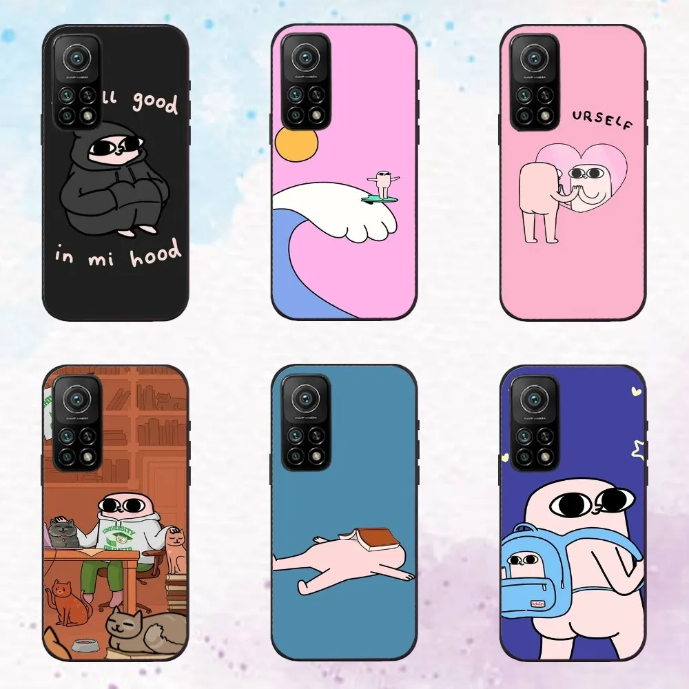 Cartoon Ketnipz  Phone Case  For Xiaomi 11 12 Redmi 6 7 K40 6A Note6 7 8 9 11 Black Silicone Soft Case