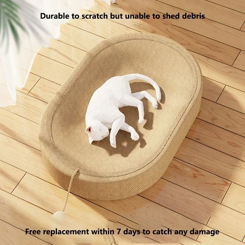 Katzen-Kratzbrett Kätzchen-Nest Großer Raum Langlebiges Großes Ovales Sisal-Becken Abriebfest Rutschfester Boden Kräuterfreies Design Haustierzubehör