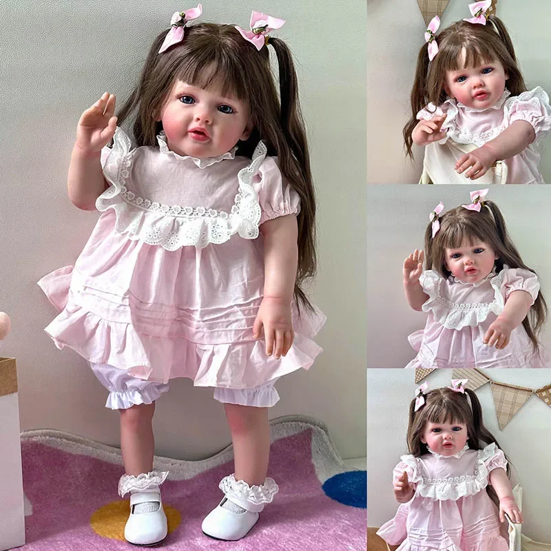 24inch Betty High Quality Already Finished Painted Handmade Doll Reborn Toddler Girl Doll Very Detailed 3D Skin Reborn Toys