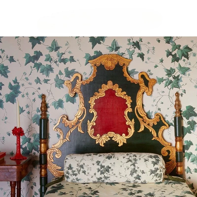 American country carved bed/retro double wedding bed/double solid wood bed customization