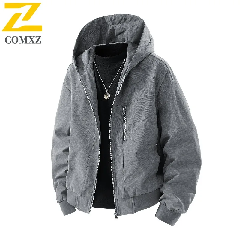 

COMXZ мужские куртки Valley устойчивые к царапинам Gorpcore для приключений на открытом воздухе, кемпинга, дышащая дорожная куртка, водонепроницаемое свободное пальто